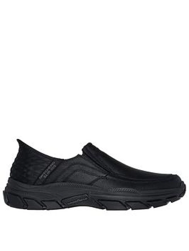 Image of Skechers Respected Leather Slip Ins Black Male 8 JS63802