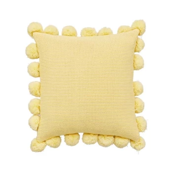 image of Katie Piper Reset Pom Pom Cushion - Yellow