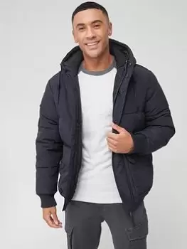 Image of Superdry Mountain Padded Jacket - Black , Navy, Size 2XL, Men