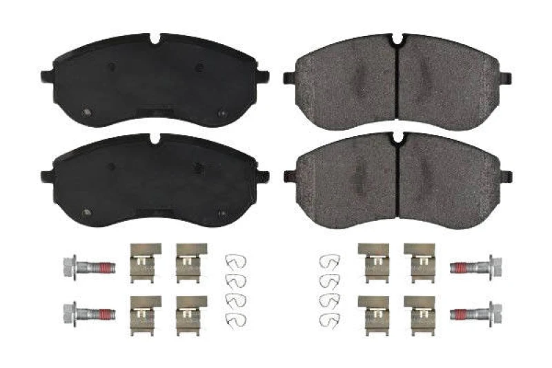 Image of SWAG 33 10 5468 Brake pad set Front Axle, prepared for wear warning indicator, with fastening material Brake Pad Set,disc brake (402)