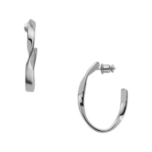 image of Kariana Silver-Tone Stainless Steel Hoop Earrings