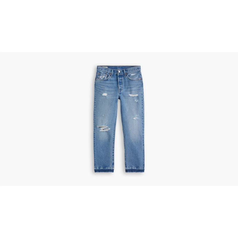 Image of Levis 501 Cropped Jeans Straight Jeans 27 L28 Blue 64004955270
