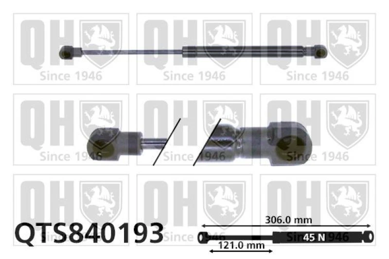 Image of QUINTON HAZELL Tailgate strut QUINTON HAZELL QTS840193
