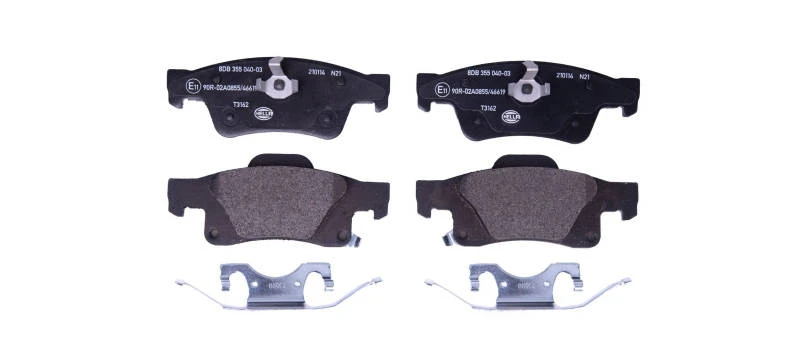 Image of HELLA 8DB 355 040-031 Brake pad set with acoustic wear warning, with accessories Brake Pad Set,disc brake (402)