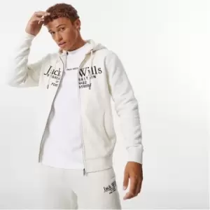 image of Jack Wills Graphic Zip Hoodie - Beige