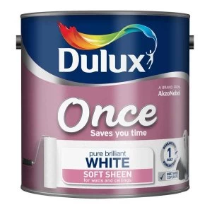 Image of Dulux Once Pure Brilliant White Soft Sheen Paint 2.5L