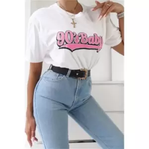 Image of I Saw It First White 90'S Baby Oversized T-Shirt - White