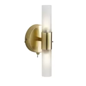 image of Gold and Glass Dual Lit Wall Light