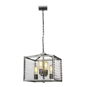 Image of Louvre 4 Light Pendant Gunmetal Paint Finish