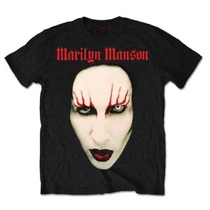 Image of Marilyn Manson - Red Lips Unisex Large T-Shirt - Black