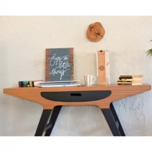 Image of Enjoy Walnut Navy Decorative Wooden Wall Accessory