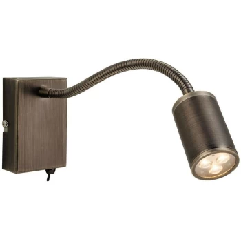 Image of Orion - LED 3 Light Flexi Indoor Wall Spotlight (Switched) Bronze - Firstlight