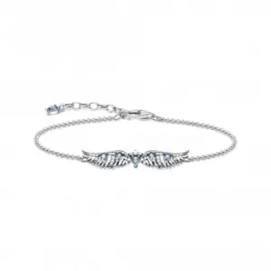 image of Sterling Silver Blue Stones Phoenix Wing Bracelet A2069-644-1-L19V