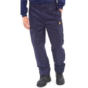 Image of Click Fireretardant 30" Waist with Regular Leg Work Trousers Navy Blue