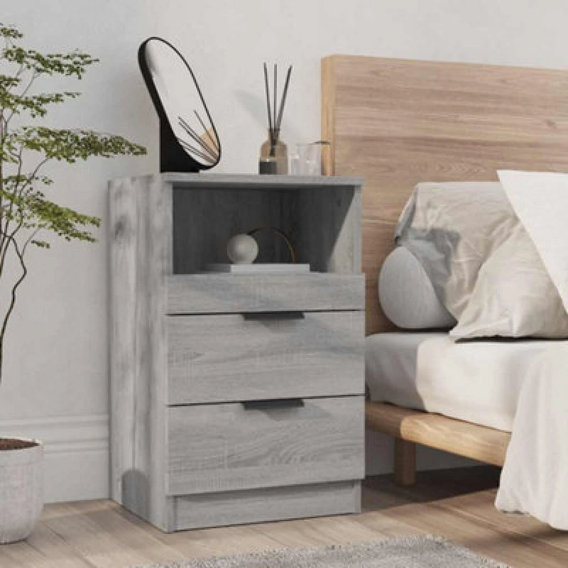 Image of VIDAXL Bedside Cabinet Grey Sonoma Engineered Wood Vidaxl 8720286968123