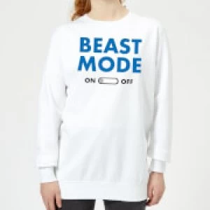 Image of Beast Mode On Womens Sweatshirt - White - 3XL
