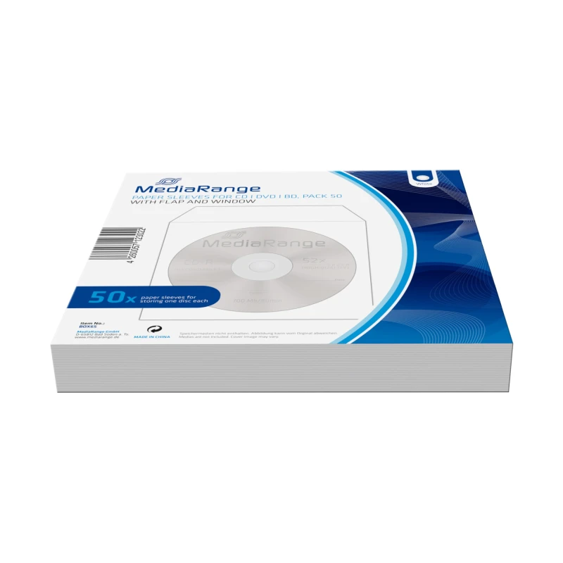 Image of MediaRange BOX65 optical disc case Sleeve case 1 discs White