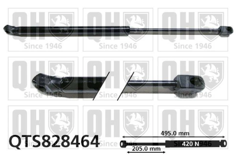 Image of QUINTON HAZELL Tailgate strut QUINTON HAZELL QTS828464