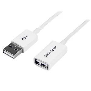 Image of USB 2.0 A (M) to USB 2.0 A (F) 2m White OEM Extension Data Cable