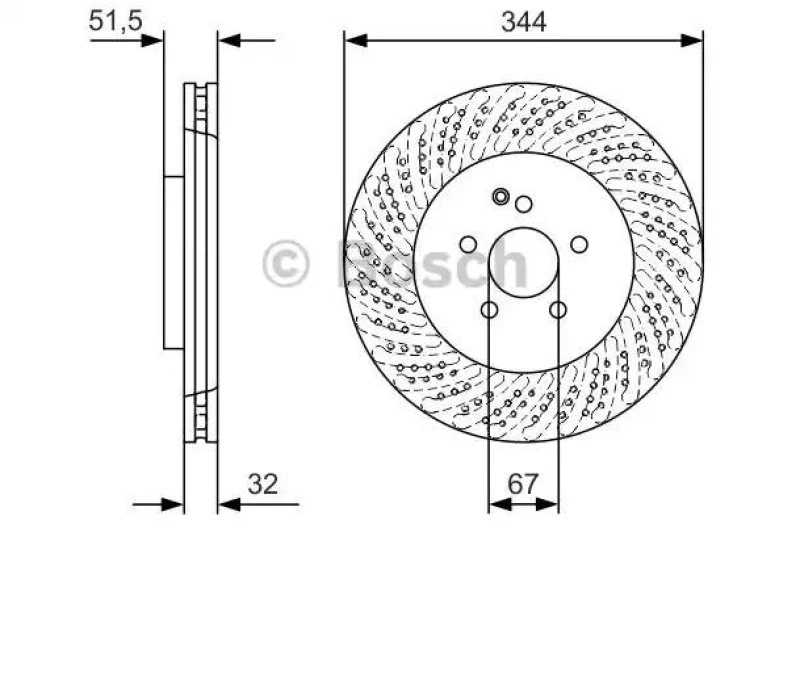 Image of Bosch 0 986 479 D07 Brake disc Vented, Coated, High-carbon, with bolts/screws Brake Disc (82)