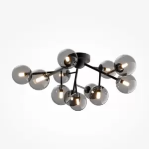 image of Maytoni Dallas Modern 12 Light Globe Ceiling Light Matt Black Shade, G9