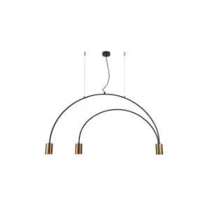 Image of Marousi Ceiling Pendant 3 Light Metal Black Copper Rusty