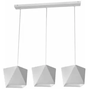 image of Helam Adamant Straight Bar Pendant Ceiling Light White 65cm