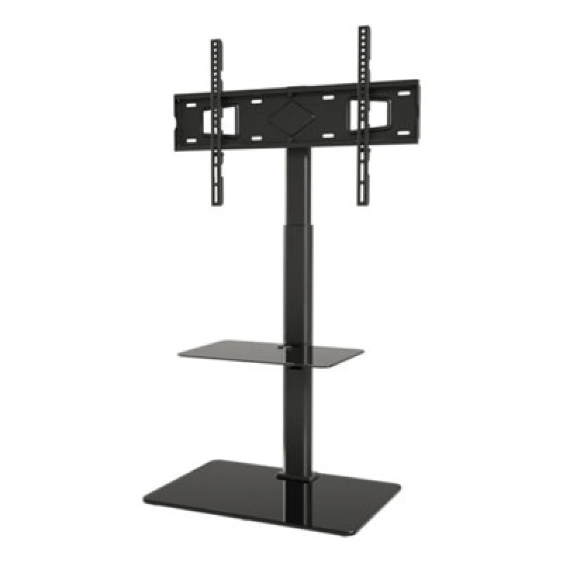 Image of Avf Loft Freestanding Column TV Stand With Swivel Mount & Glass Shelf For 32-70" Tvs Up To 30Kg - Black