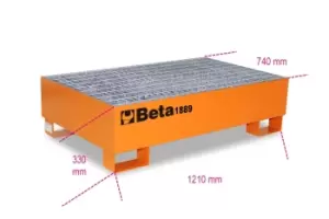 Image of Beta Tools 1889 Steel Oil Barrel Handling Storage Base (2x 200L) 018890200