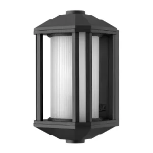 image of Hinkley Castelle Outdoor 1 Light Small Wall Lantern Black IP44