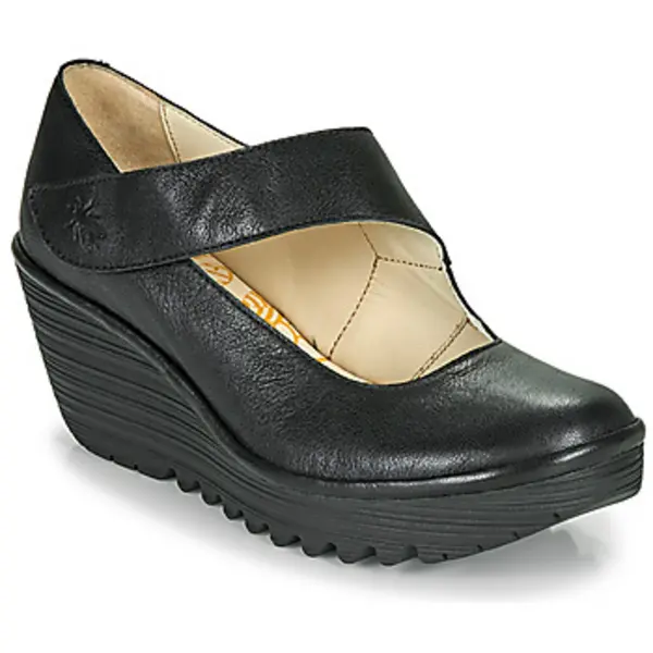 Image of Fly London YASI womens Court Shoes in Black,7,8