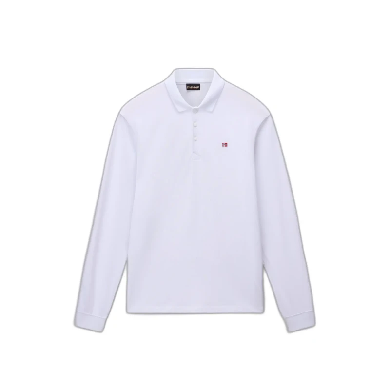 Image of Long sleeve polo shirt Napapijri Ealis Blanc Male M