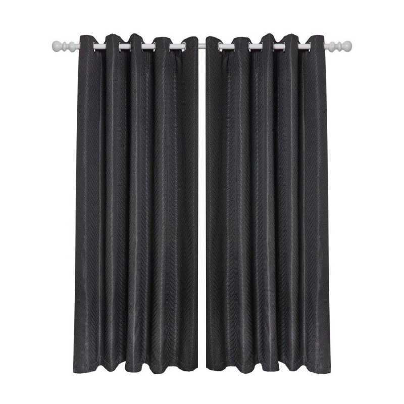 Image of Emma Barclay Lined Eyelet Curtains Aura Black unisex 117x137cm