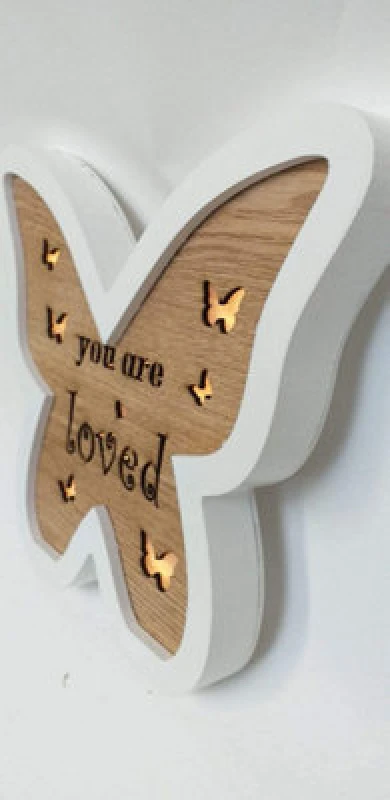 Image of Shatchi Wooden Butterfly Table Top Decoration Christmas Gift White