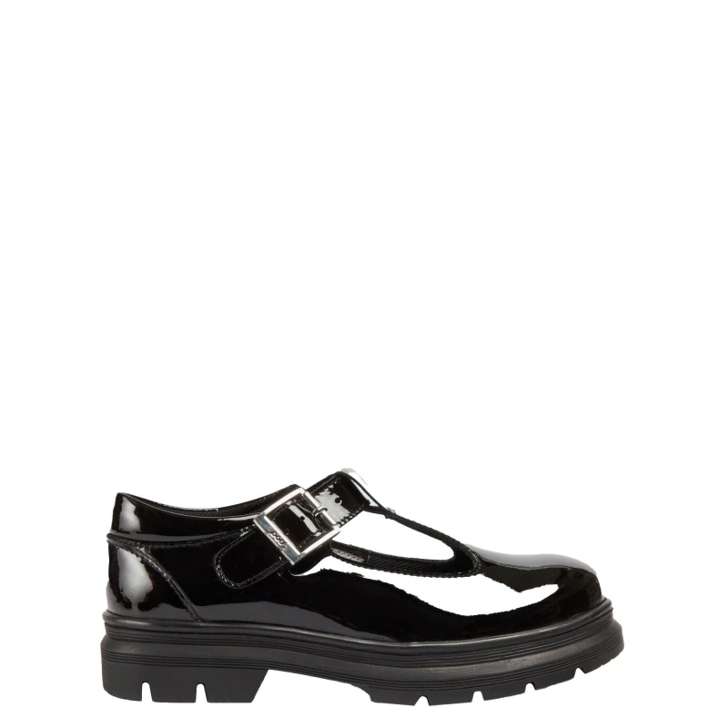 Image of Pod Girls Emilie Leather May Jane School Shoes UK Size 3 (EU 36) Black Patent POD018-BLKPT-3