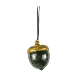 image of Gallery Interiors Set of 3 Acorn Bauble Black Gold