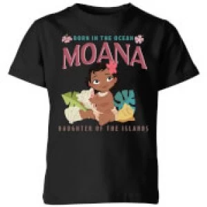 image of Moana Born In The Ocean Kids T-Shirt - Black - 11-12 Years