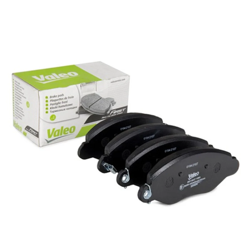 Image of VALEO 301547 Brake pad set Front Axle, with acoustic wear warning, FIRST, without anti-squeak plate Brake Pad Set,disc brake (402)