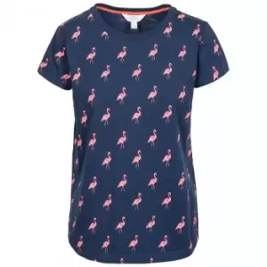 Image of Trespass Womens Carolyn Short Sleeved Patterned T Shirt (M) (Navy Flamingo)