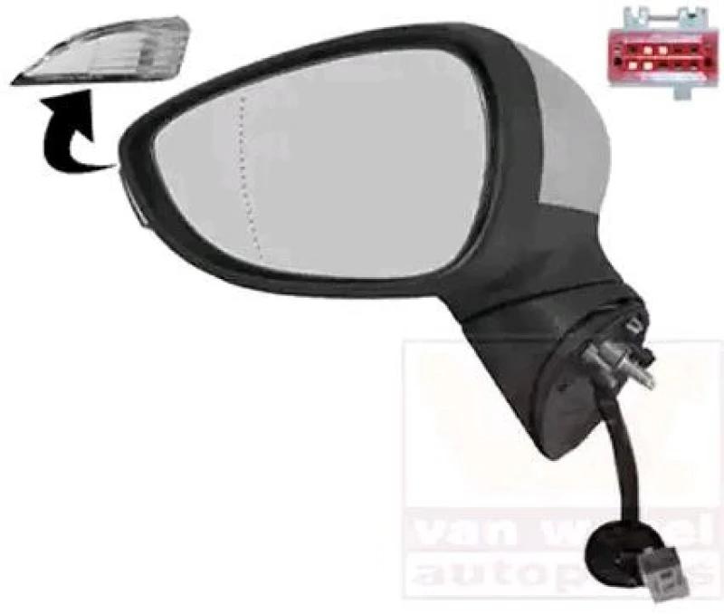 Image of VAN WEZEL 1808817 Wing mirror * HAGUS * Left, Heatable, primed Outside Mirror (50)