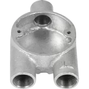 Image of Deta Metal Conduit Y Box 3 Way 20mm Galvanised in Silver