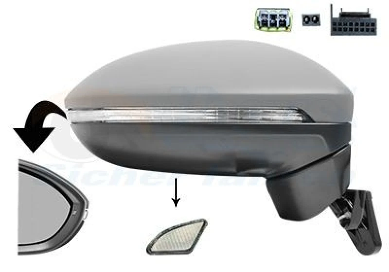Image of VAN WEZEL Wing mirror VAN WEZEL 5819828