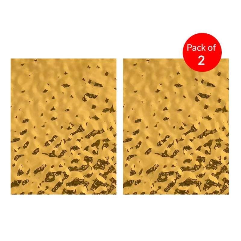 Image of ENER-J Wave Pattern Metallic WPC Board Gold 2440x1220mm (Pack of 2) Gold Unisex