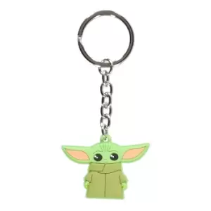 image of STAR WARS The Mandalorian Grogu The Child Rubber Keychain, Green (KE203442STW)