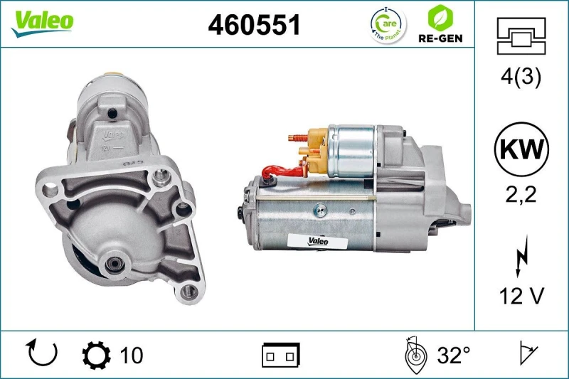 Image of Starter motor VALEO 460551