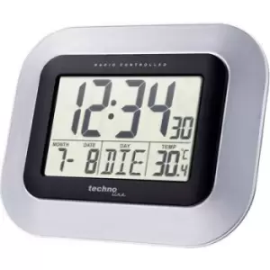 image of Techno Line WS 8005 Radio Wall clock 228mm x 180 mm x 28mm Silver, Black