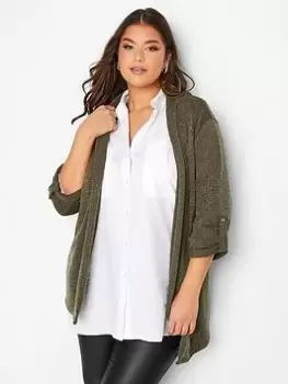 Image of Yours Textured Cardigan - Green, Size 26-28, Women