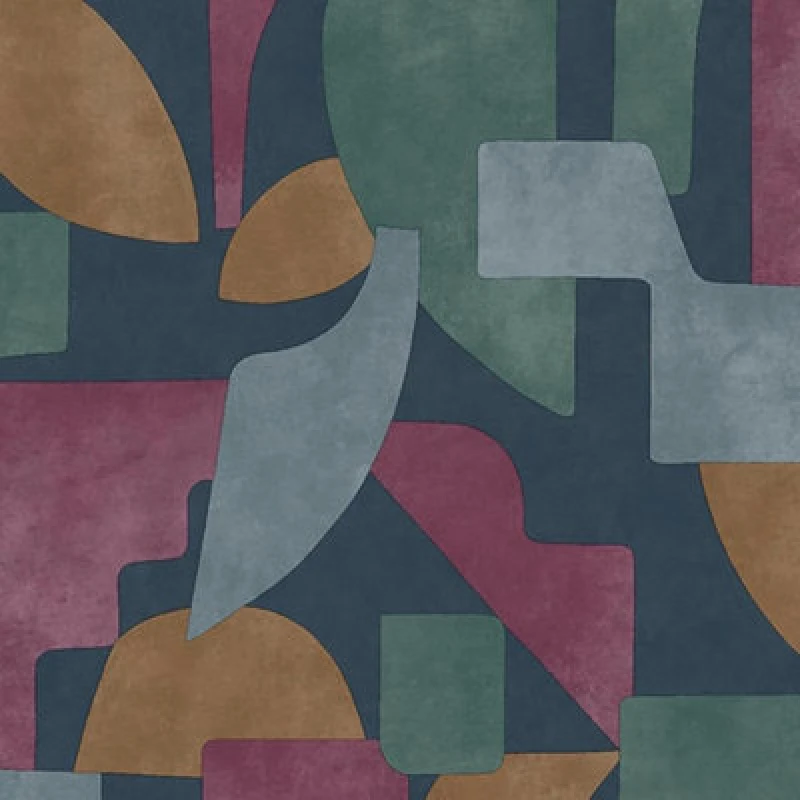 Image of Holden Decor Holden Abstract Angles Bold Geometric Shapes Geo Navy Berry Wallpaper