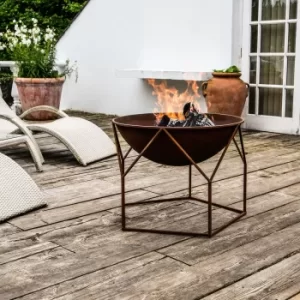 image of Buckingham Rust Iron Fire Bowl Brown