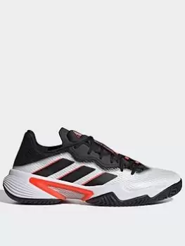 Image of adidas Barricade Tennis Shoes, White/Black, Size 13, Men